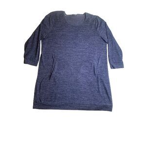 Tacera Dress Womens 3X Blue Front Pocket Tunic Sweater Rayon Spandex Plus Ladies